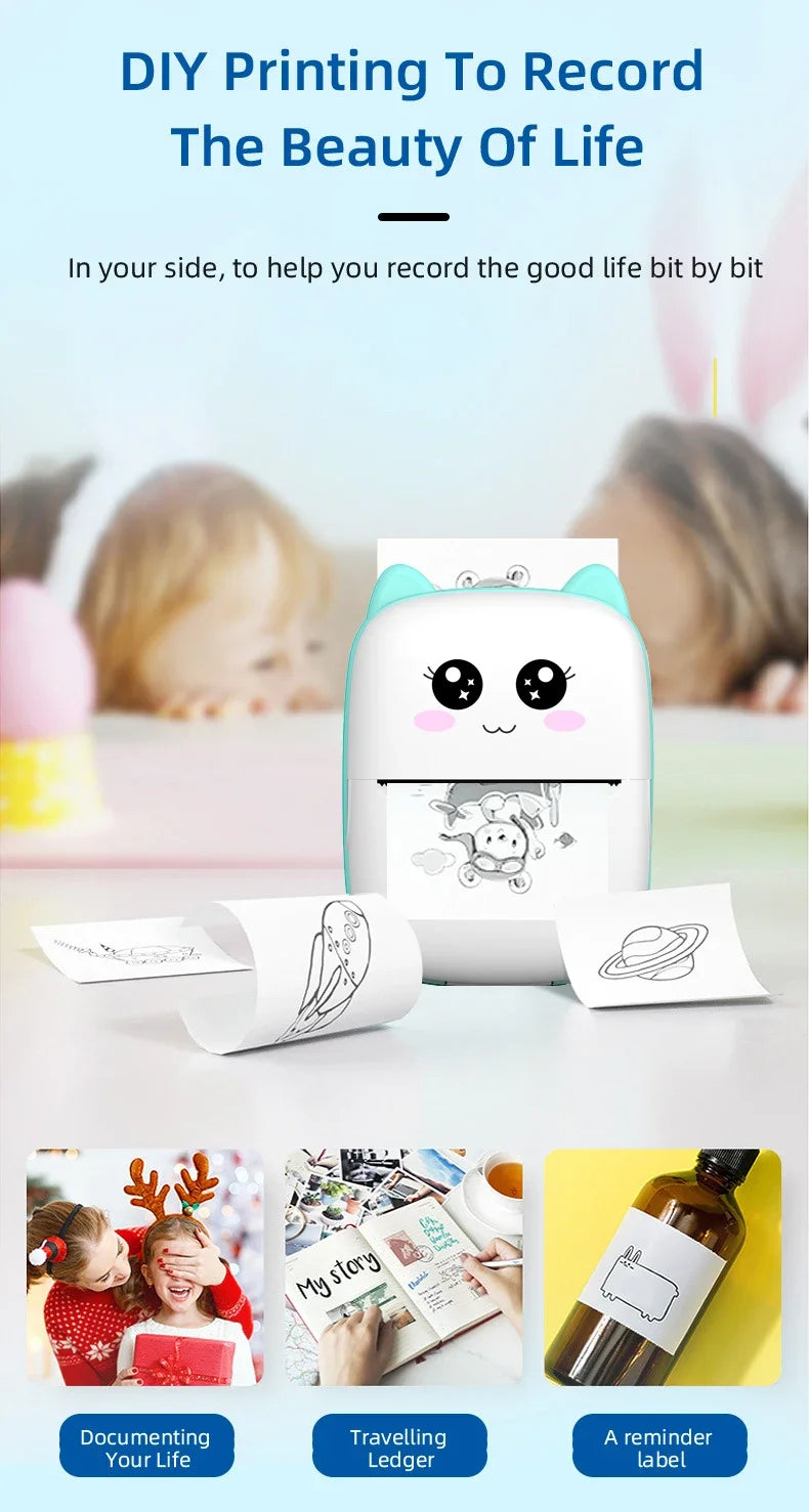 Printer Mini Wireless Bluetooth Android iOS