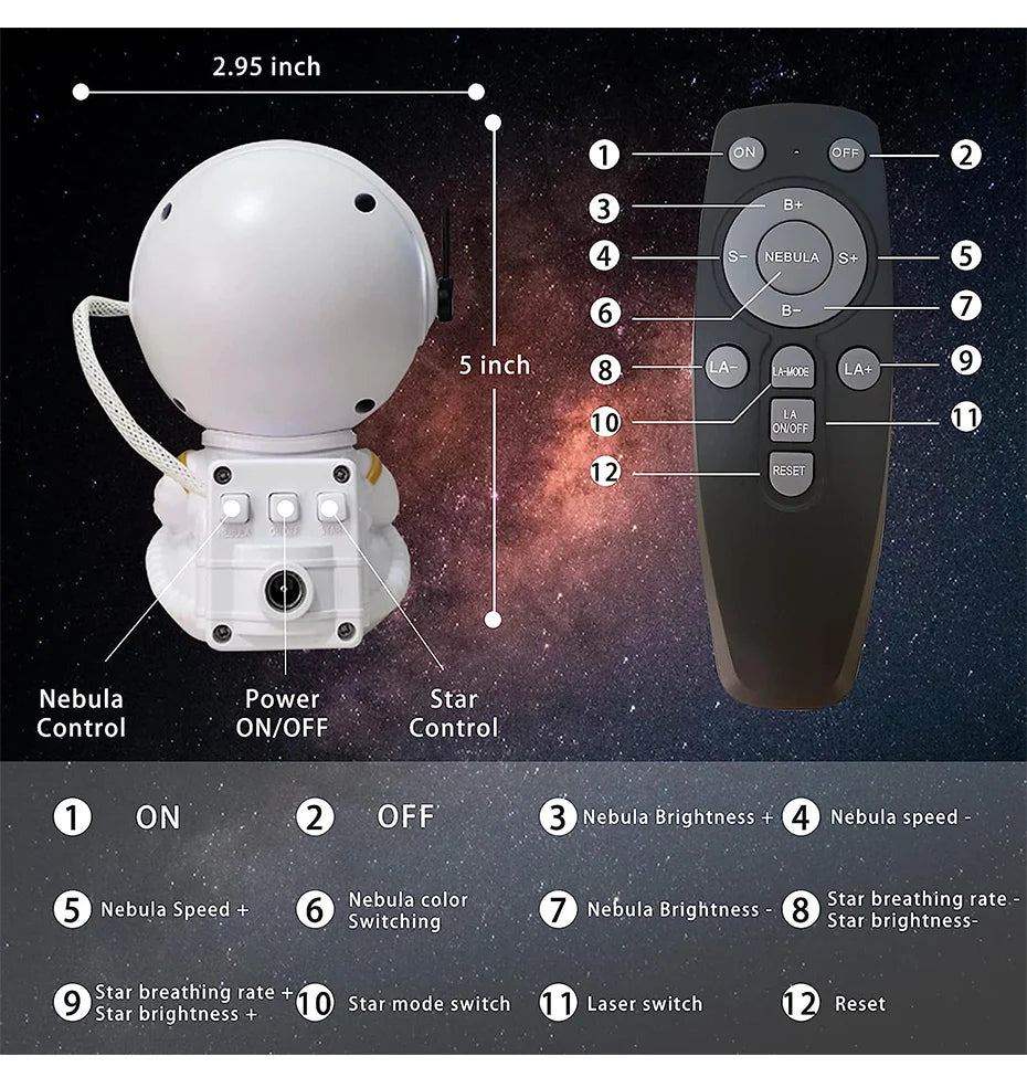 Galaxy Star Astronaut Projector Light