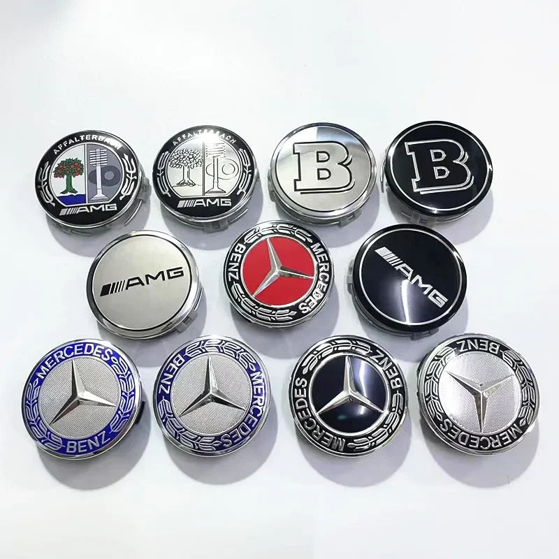 4PCS 75mm Metal Emblem Mercedes